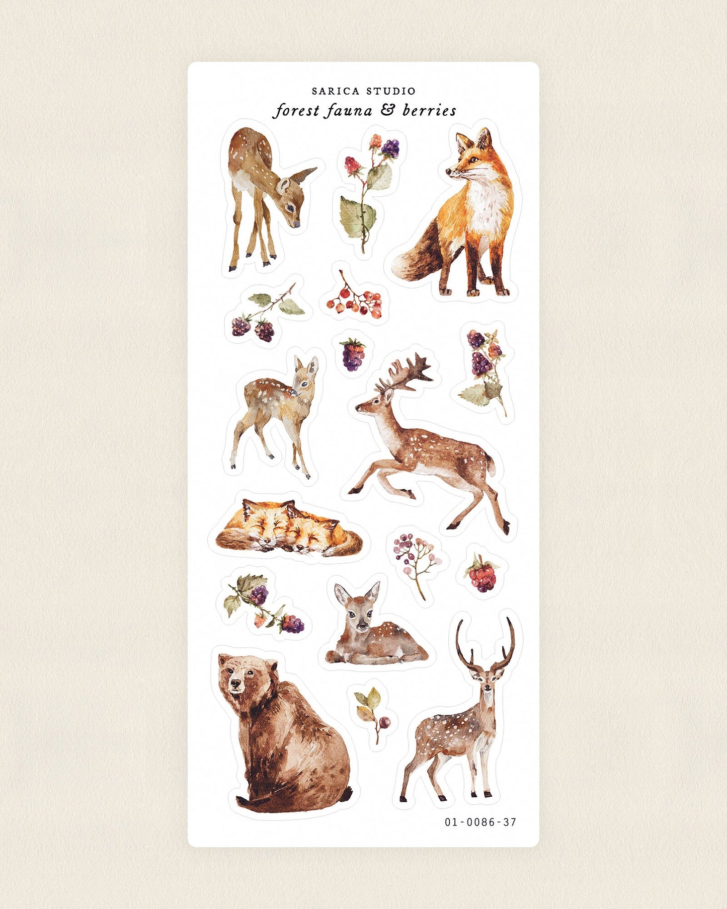 Forest Fauna & Berries Stickers