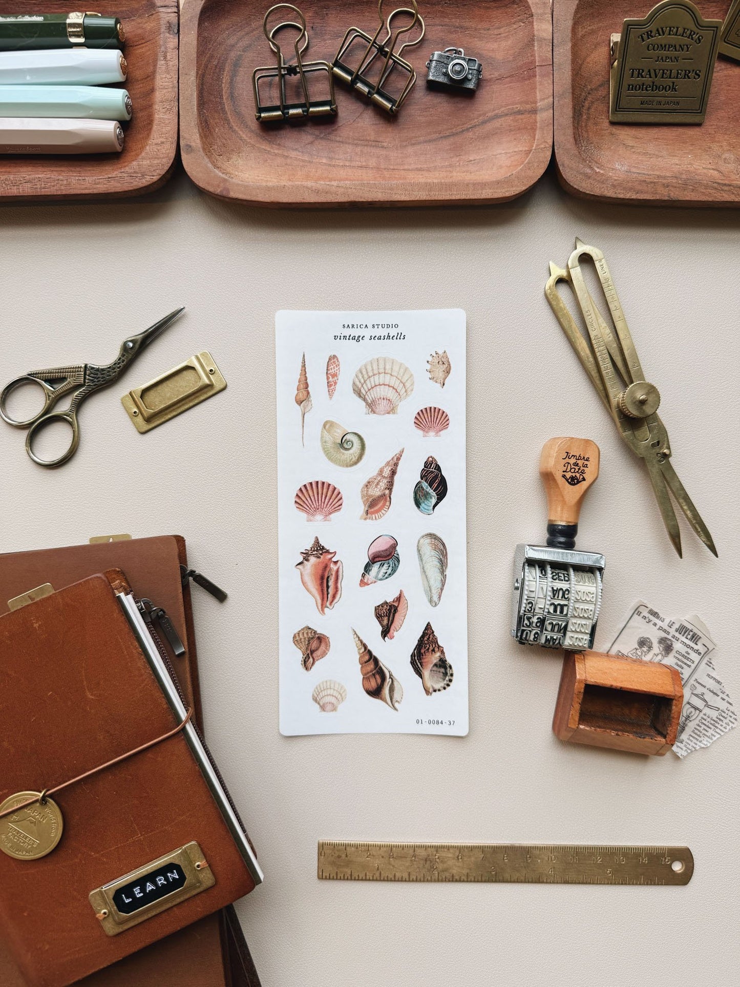 Vintage Seashells Stickers
