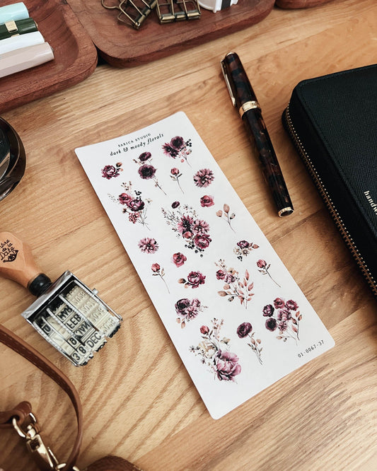 Dark & Moody Floral Stickers