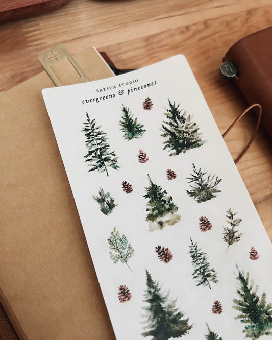 Evergreens & Pinecones Stickers