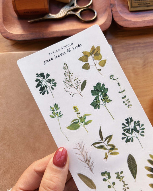 Green Leaves & Herbs Stickers