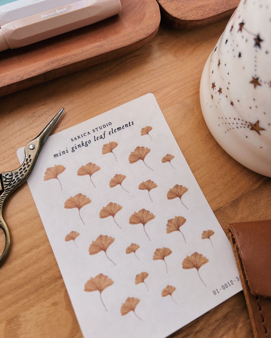 Mini Ginkgo Leaf Elements Stickers