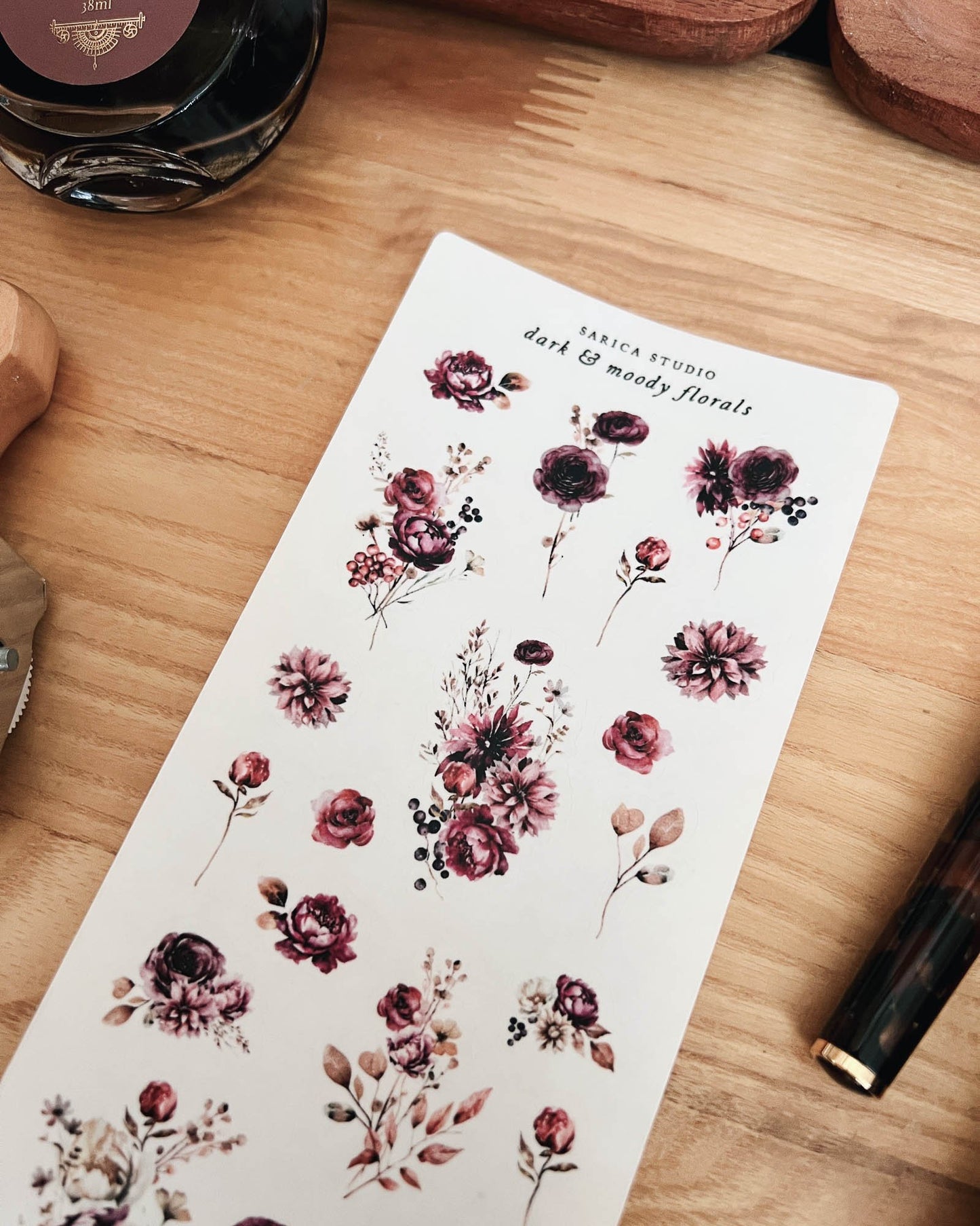 Dark & Moody Floral Stickers