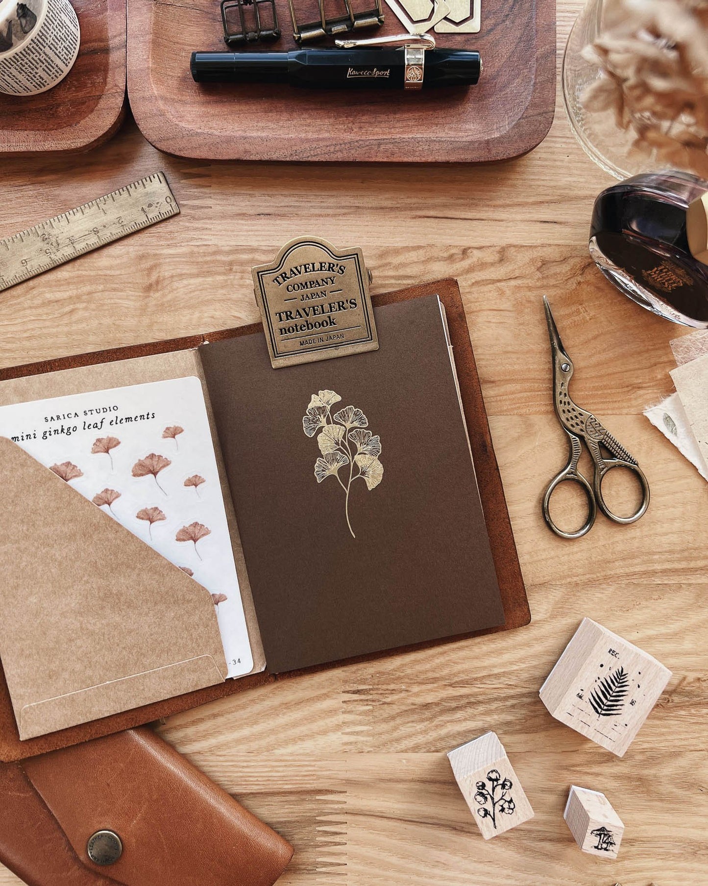 Ginkgo Notebook (Passport TN Size)