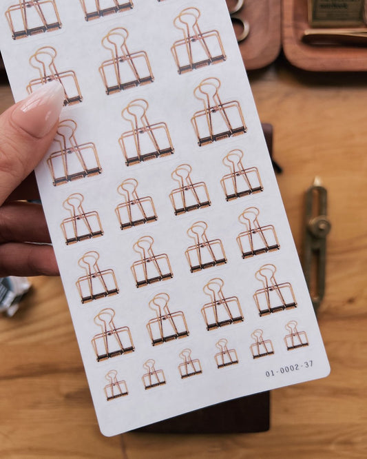 Brass Binder Clip Stickers