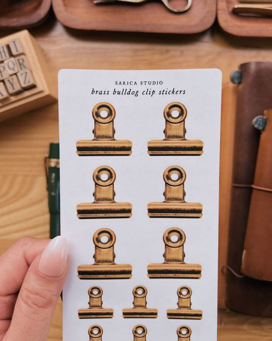 Brass Bulldog Clip Stickers