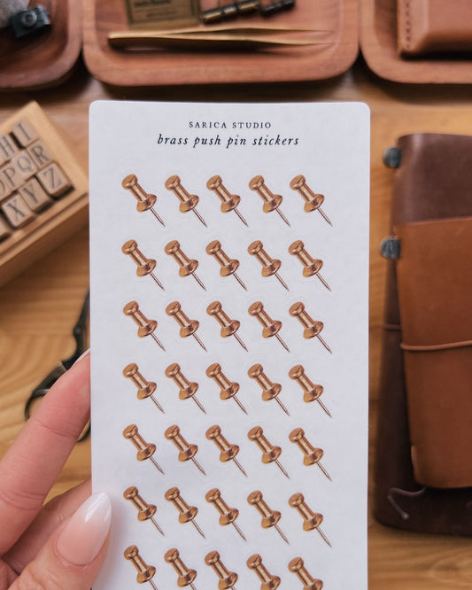 Brass Push Pin Stickers