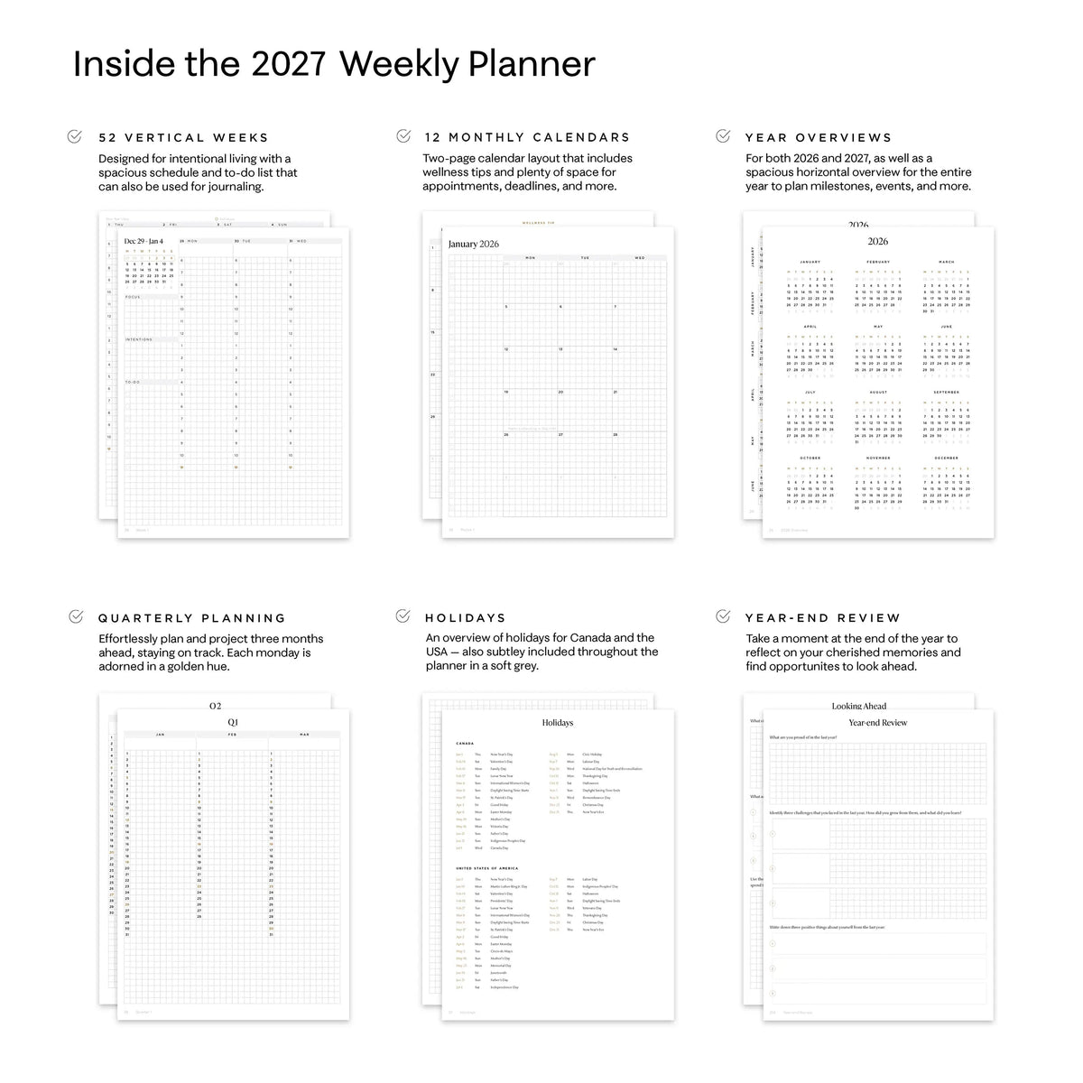 2027 Weekly Planner | Paper Flex | 120gsm