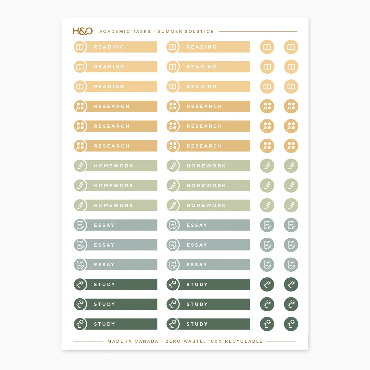 Academic Tasks Stickers