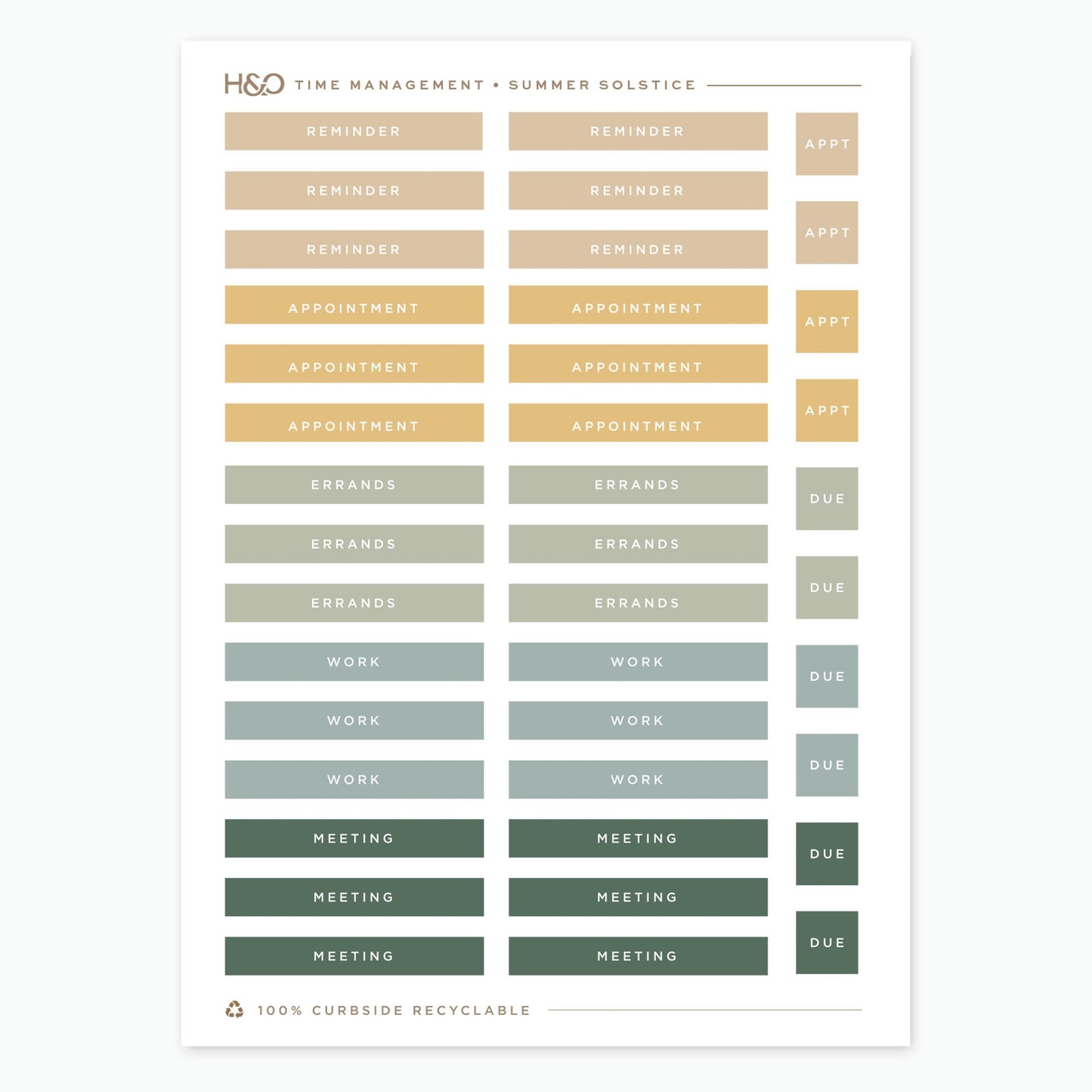 Time Management Stickers