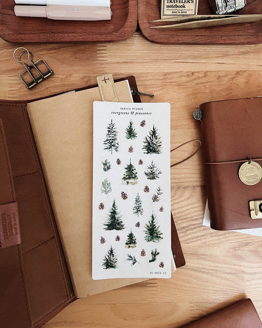 Evergreens & Pinecones Stickers