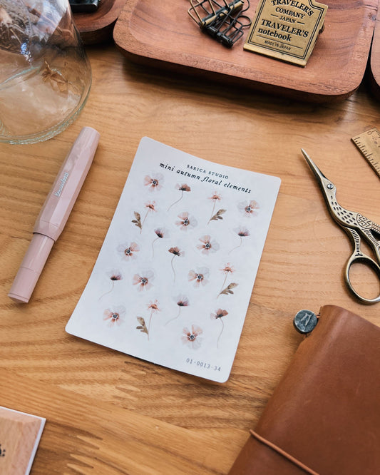 Mini Autumn Floral Elements Stickers