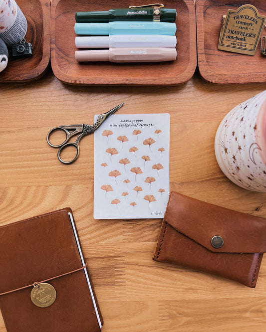 Mini Ginkgo Leaf Elements Stickers
