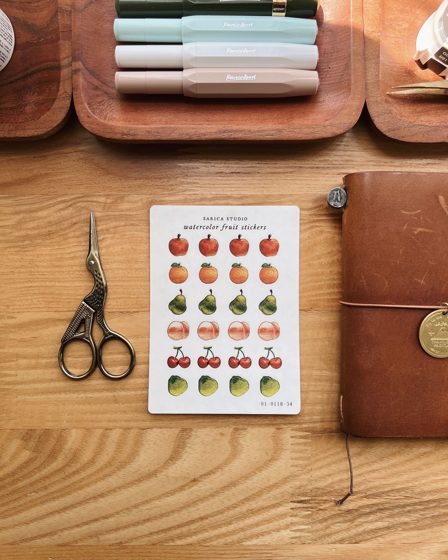 Watercolor Fruit Stickers