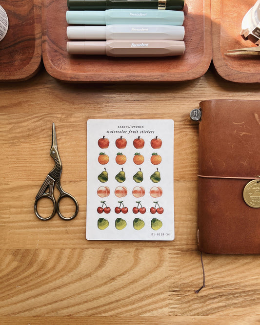 Watercolor Fruit Stickers