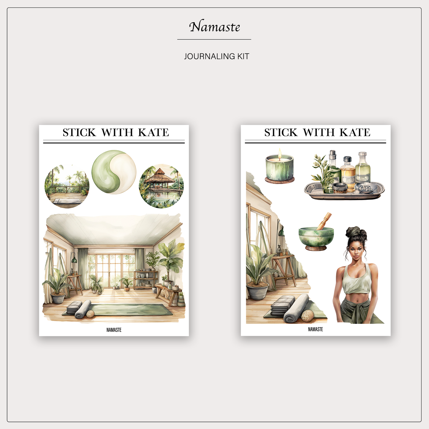 Namaste Journaling Kit | Set of 4 Sticker Sheets