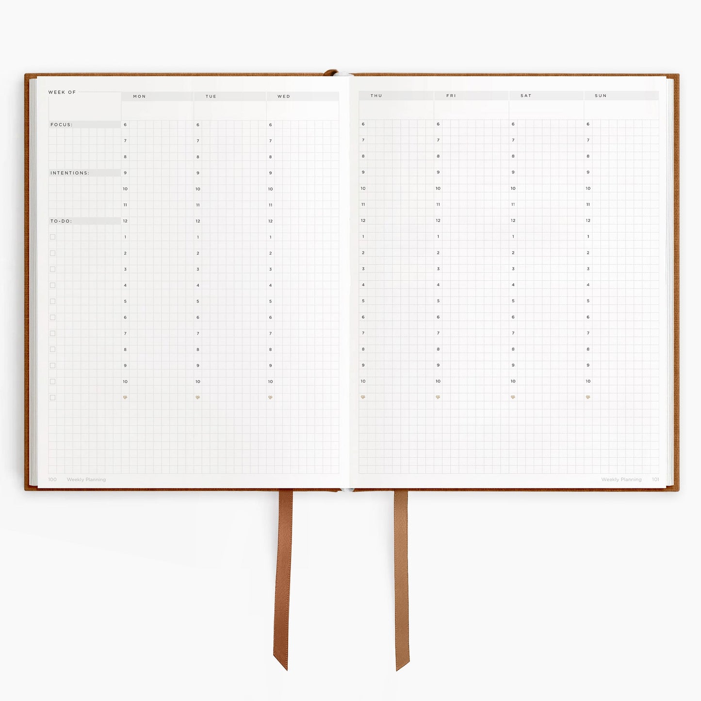 Undated Vertical Weekly Planner | Hardcover | 120gsm