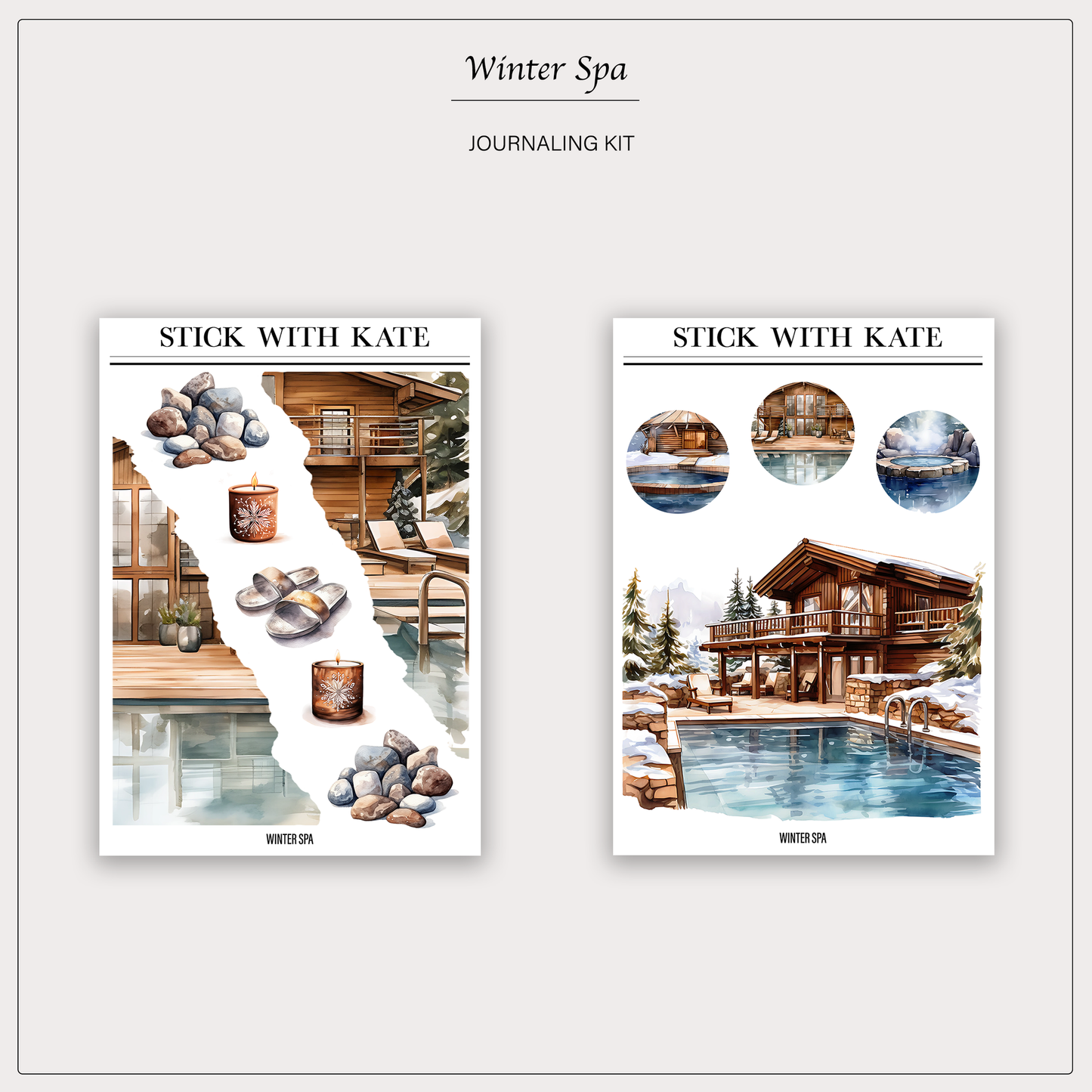 Winter Spa Journaling Kit | Set of 6 Sticker Sheets