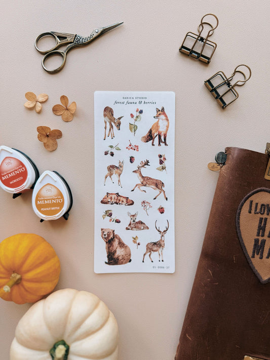 Forest Fauna & Berries Stickers