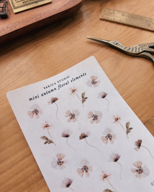 Mini Autumn Floral Elements Stickers