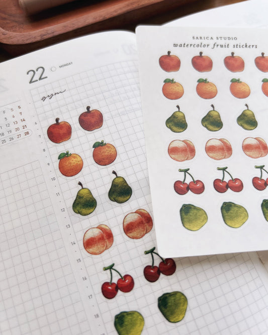 Watercolor Fruit Stickers