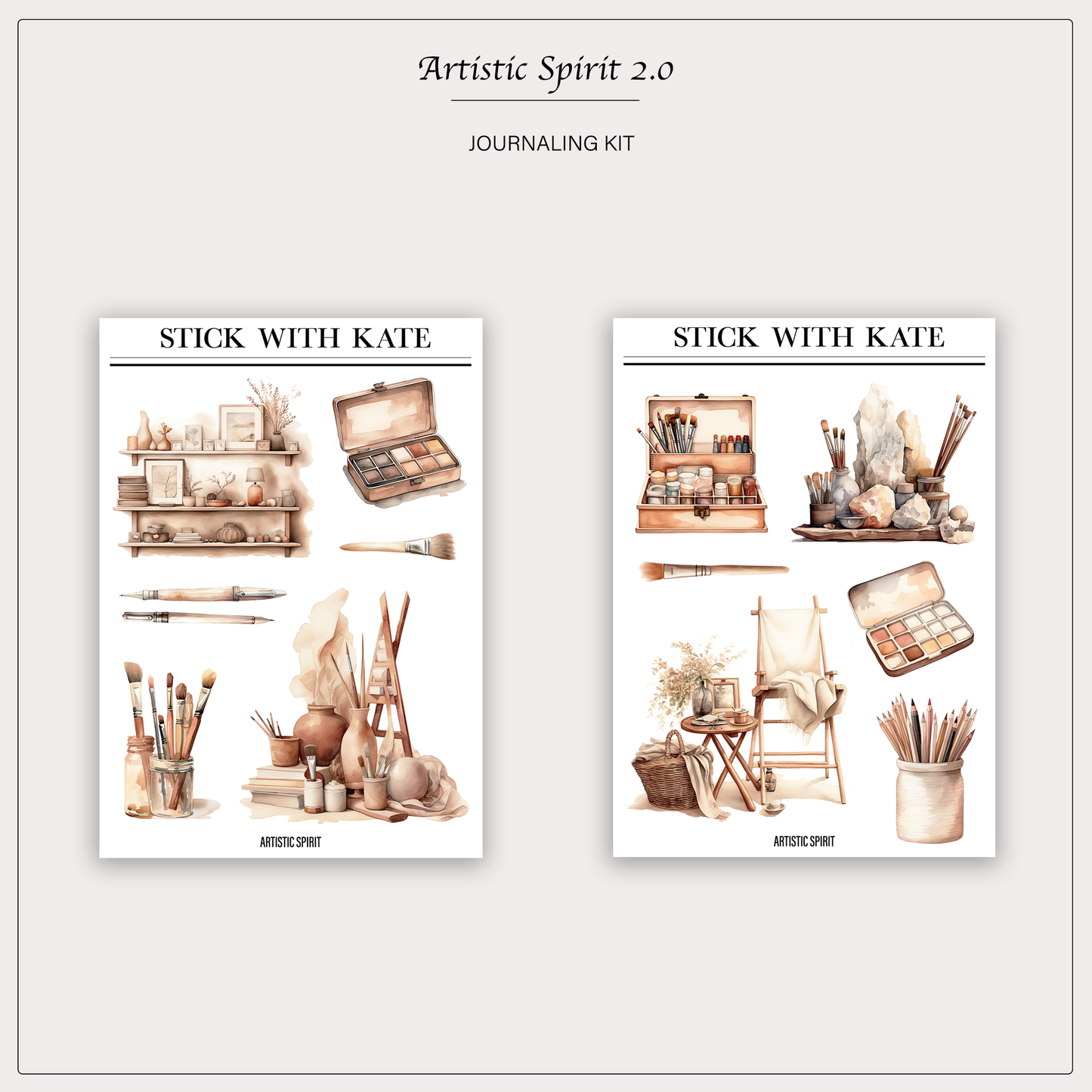 Artistic Spirit Journaling Sticker Kit | Set of 4 Sticker Sheets
