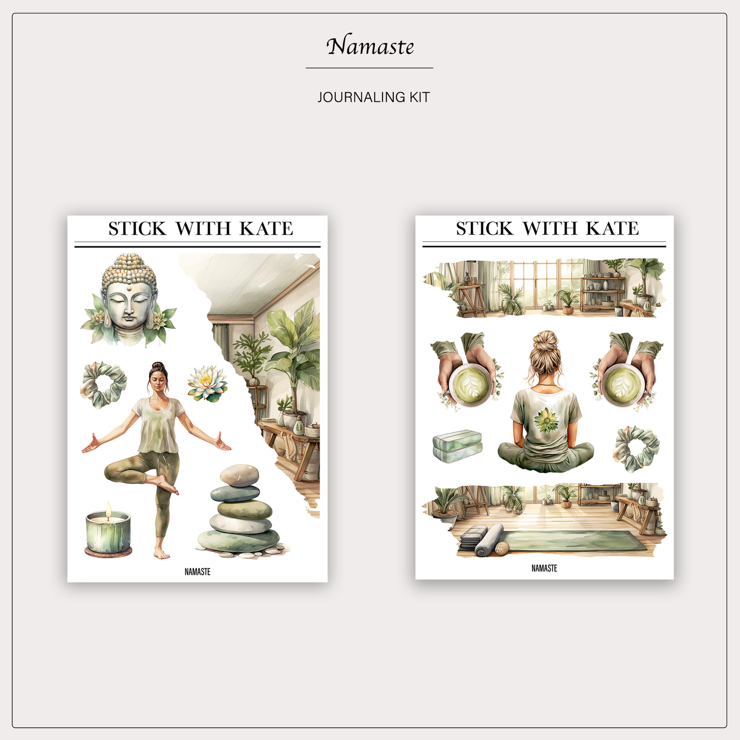 Namaste Journaling Kit | Set of 4 Sticker Sheets