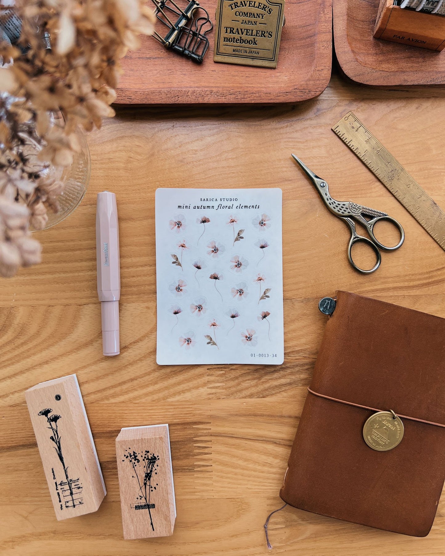 Mini Autumn Floral Elements Stickers