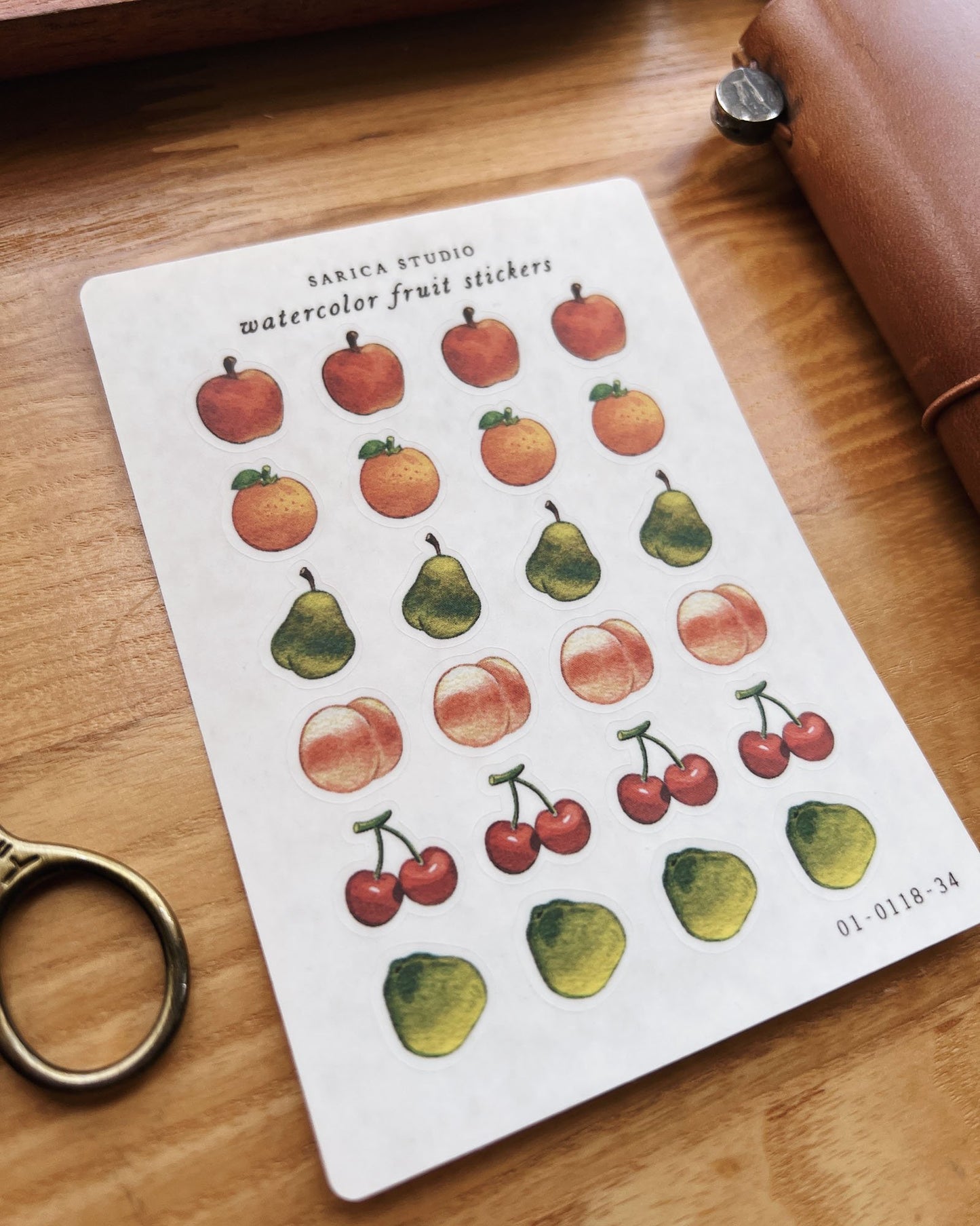 Watercolor Fruit Stickers