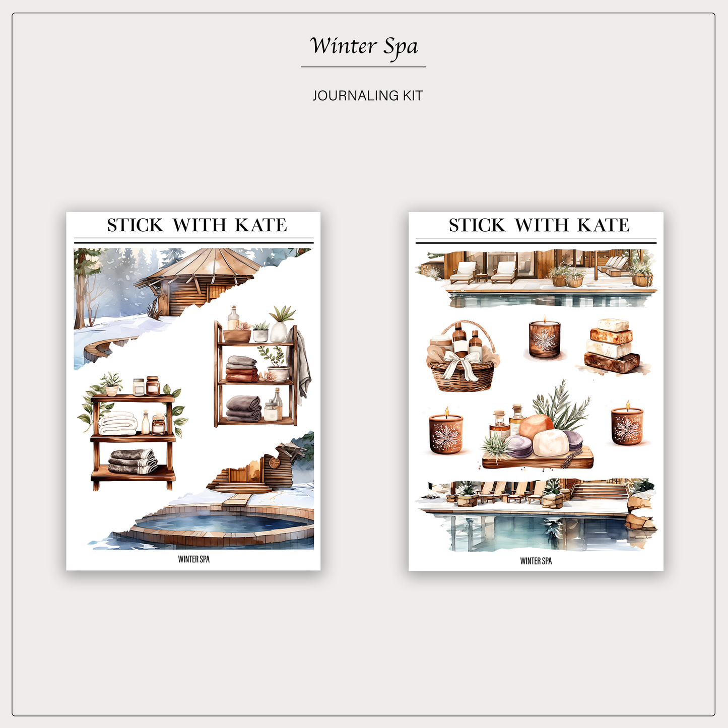 Winter Spa Journaling Kit | Set of 6 Sticker Sheets