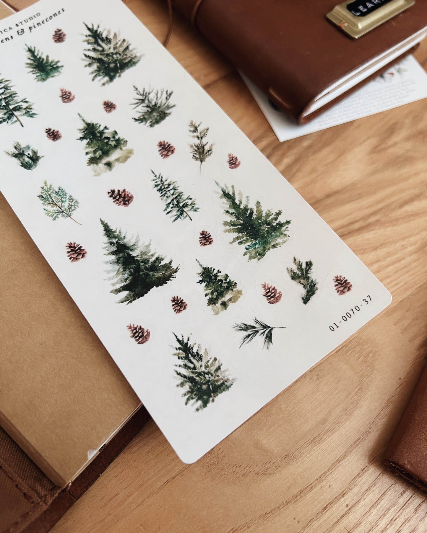 Evergreens & Pinecones Stickers