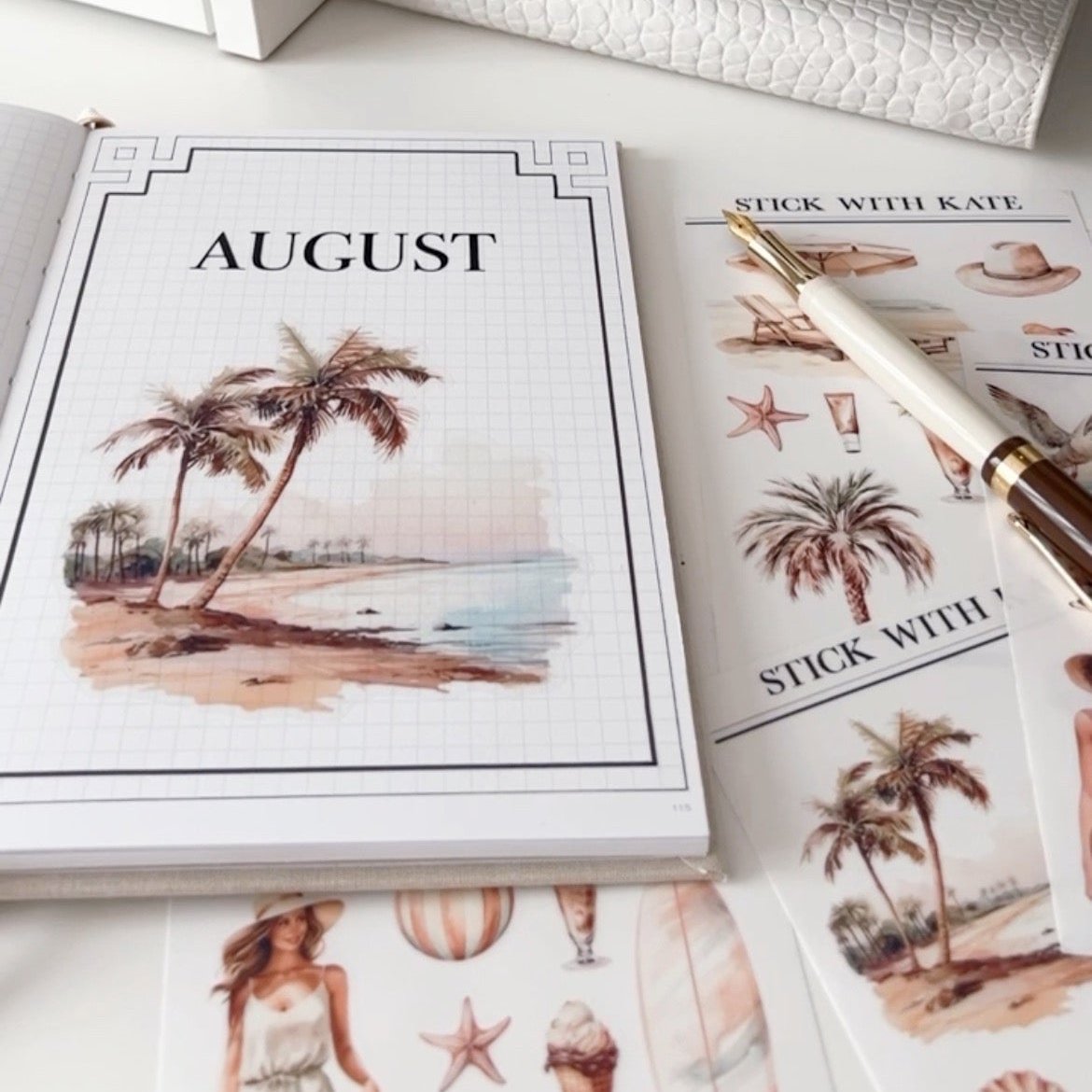 Summer Beach Journaling Sticker Kit | Set of 4 Sticker Sheets