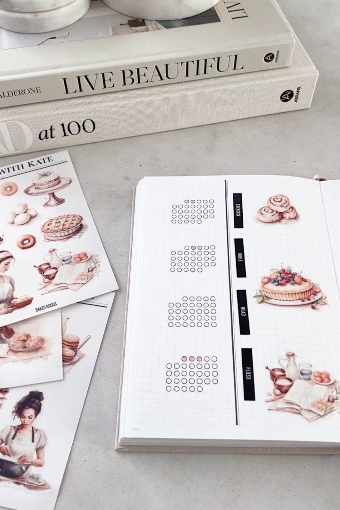 Baked Goods Journaling Sticker Kit | Set of 4 Sticker Sheets