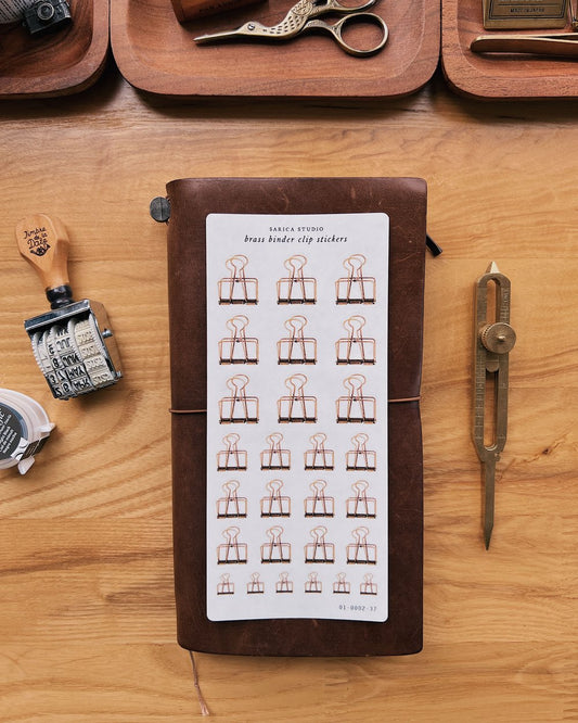 Brass Binder Clip Stickers