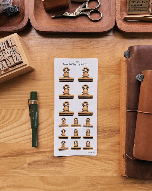 Brass Bulldog Clip Stickers