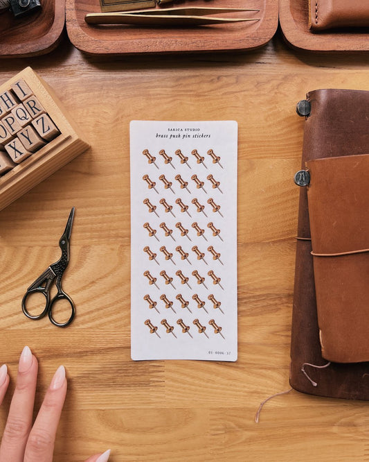 Brass Push Pin Stickers