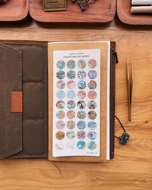 Colorful Map Dot Stickers