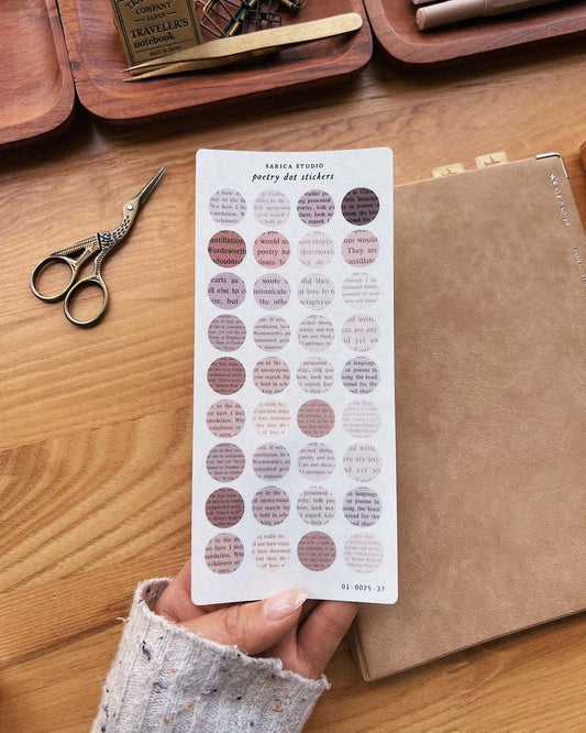 Poetry Dot Stickers