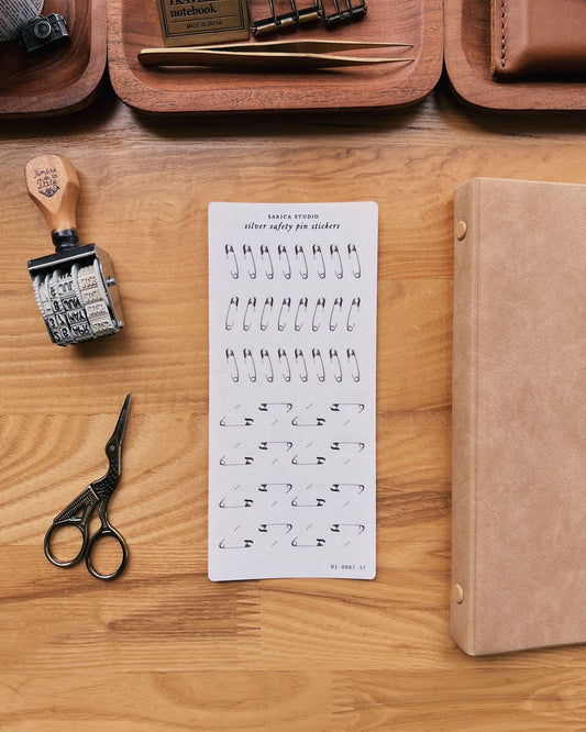 Silver Safety Pin Stickers