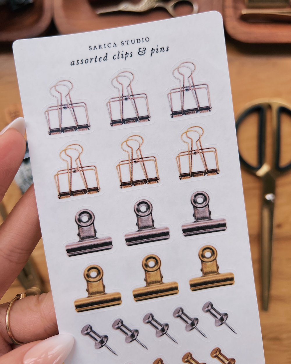 Assorted Clips & Pins Stickers