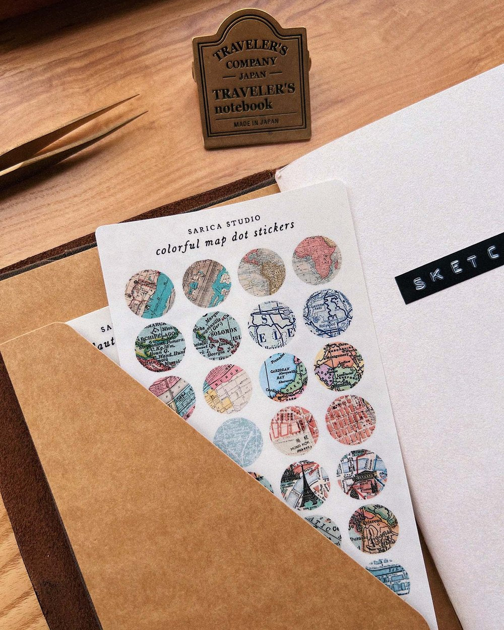 Colorful Map Dot Stickers