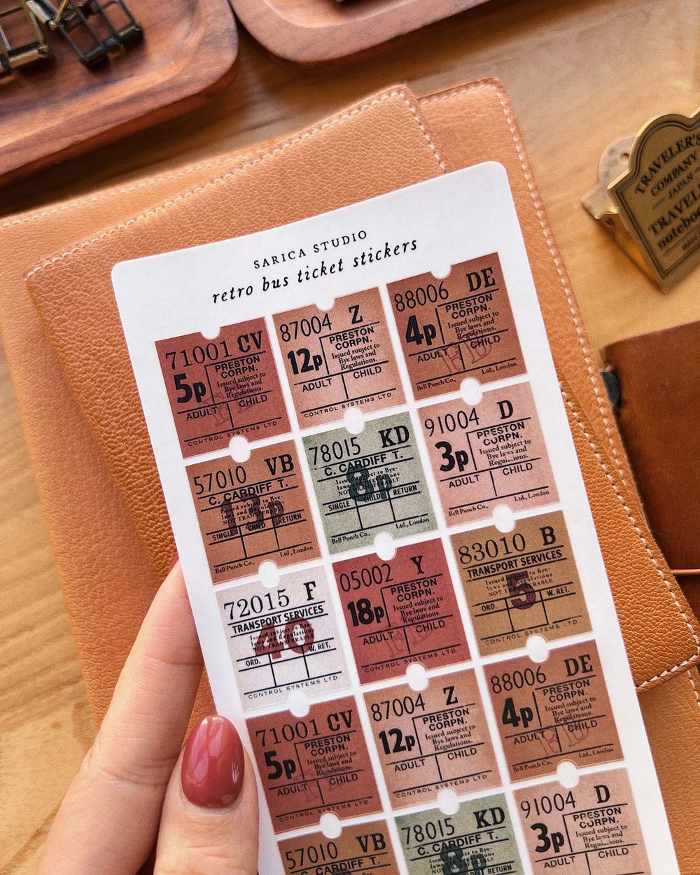 Retro Bus Ticket Stickers