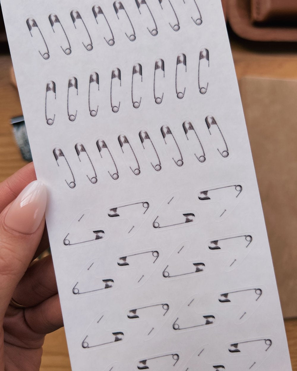 Silver Safety Pin Stickers