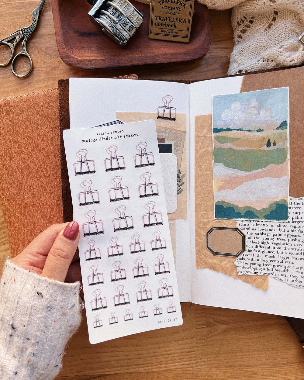 Vintage Binder Clip Stickers