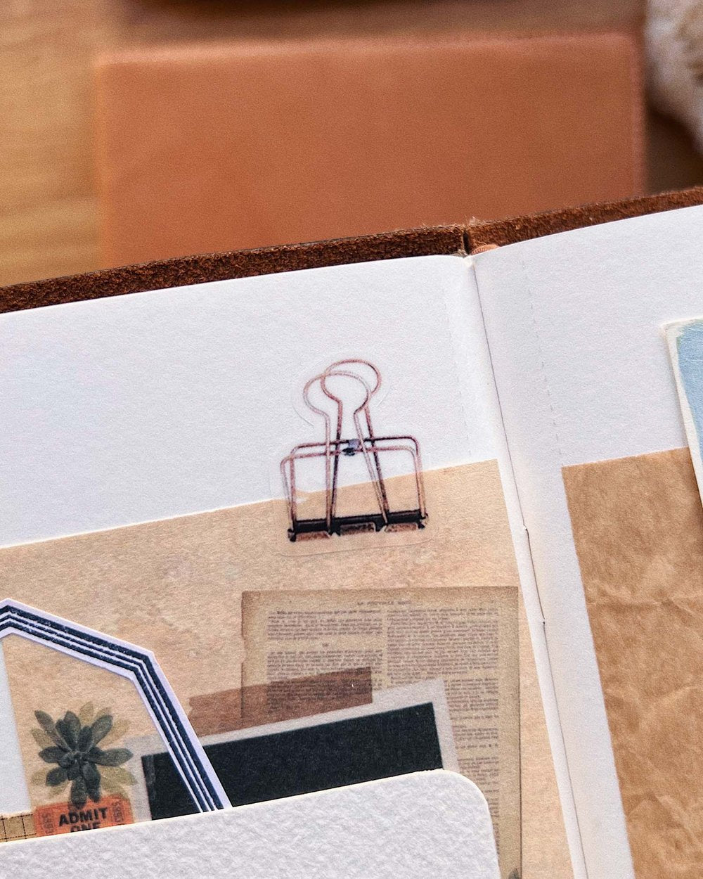 Vintage Binder Clip Stickers
