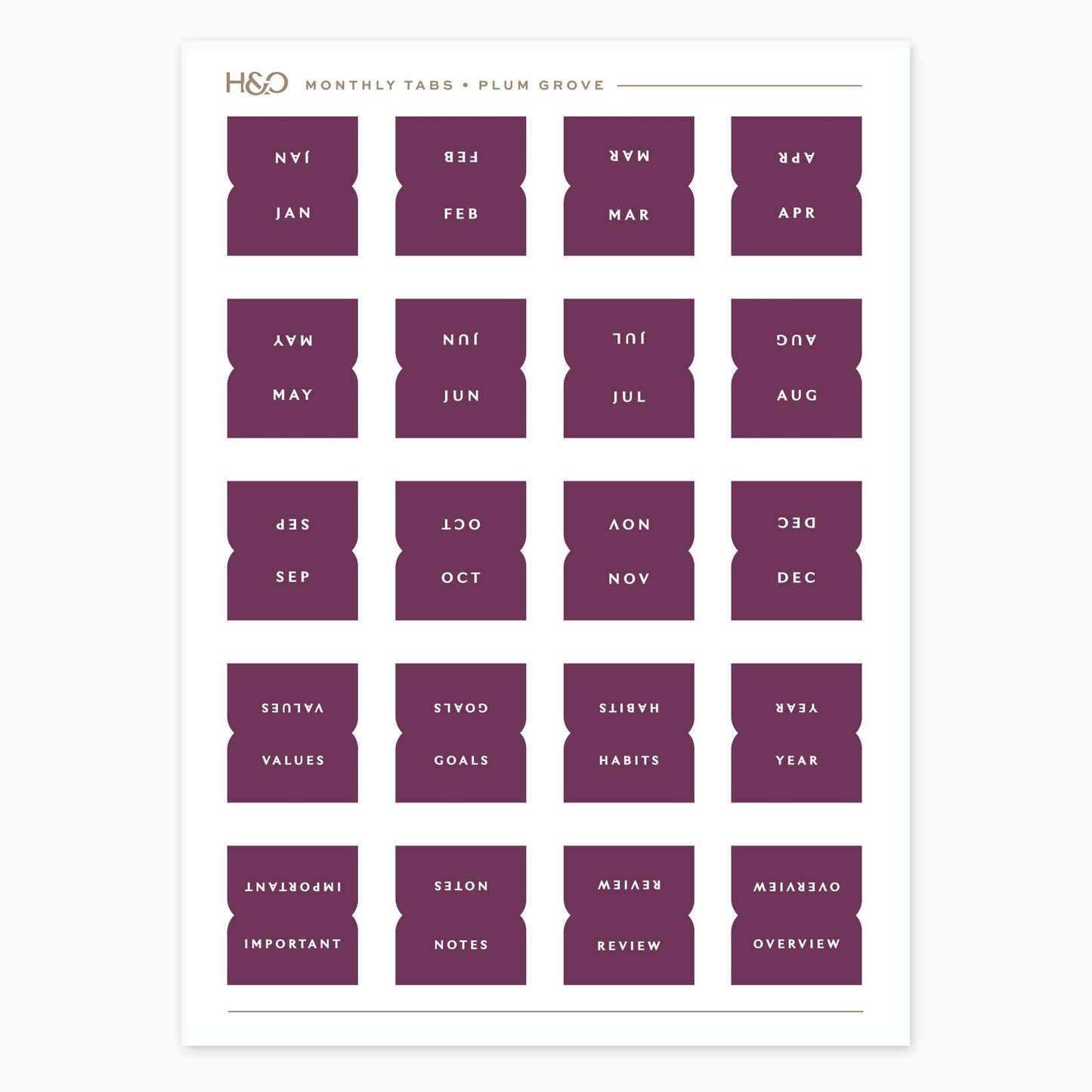 Monthly Tabs