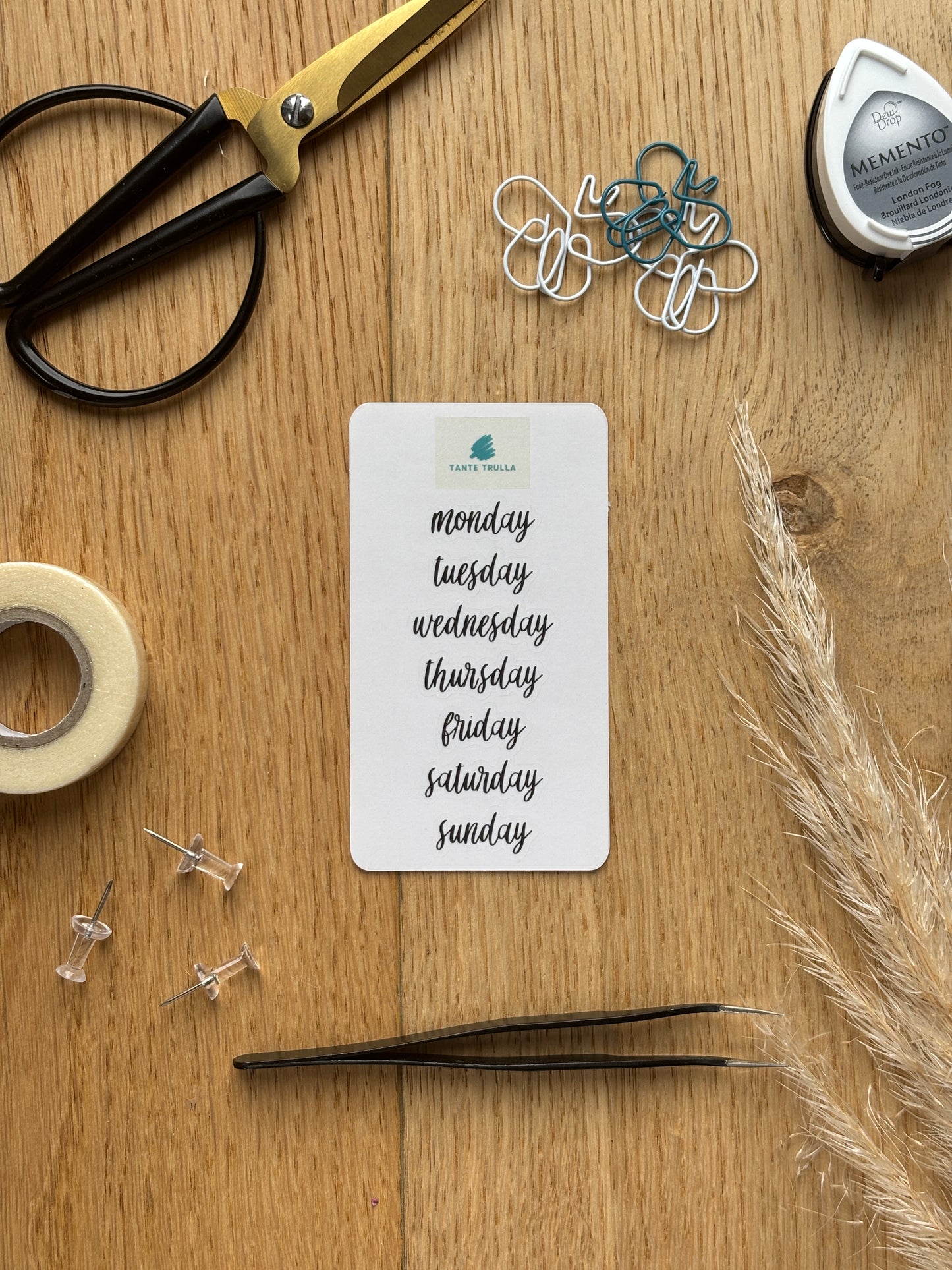 Just Weekdays | Kursive | matt, transparent
