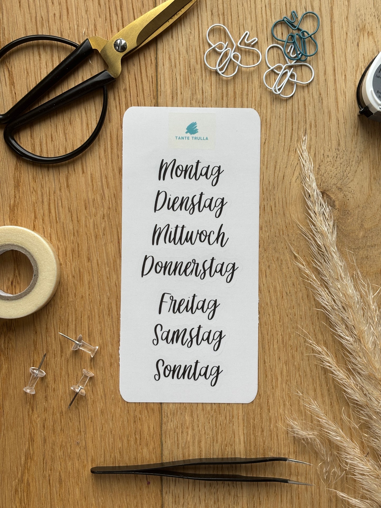 Just Weekdays | Kursive | matt, transparent